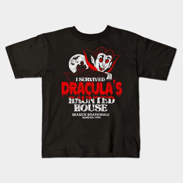 Dracula's Haunted House Kids T-Shirt by chrisraimoart